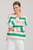 Pink & Green Raw Long Sleeve Sweatshirt - EST