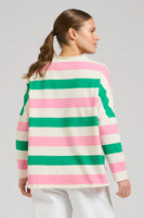 Pink & Green Raw Long Sleeve Sweatshirt - EST