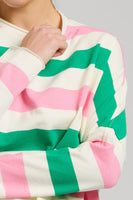 Pink & Green Raw Long Sleeve Sweatshirt - EST