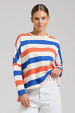 Royal Blue & Orange Raw Long Sleeve Sweatshirt - EST