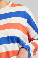 Royal Blue & Orange Raw Long Sleeve Sweatshirt - EST