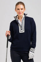 Navy Sawgrass Cashmere Cotton Sweater - Club