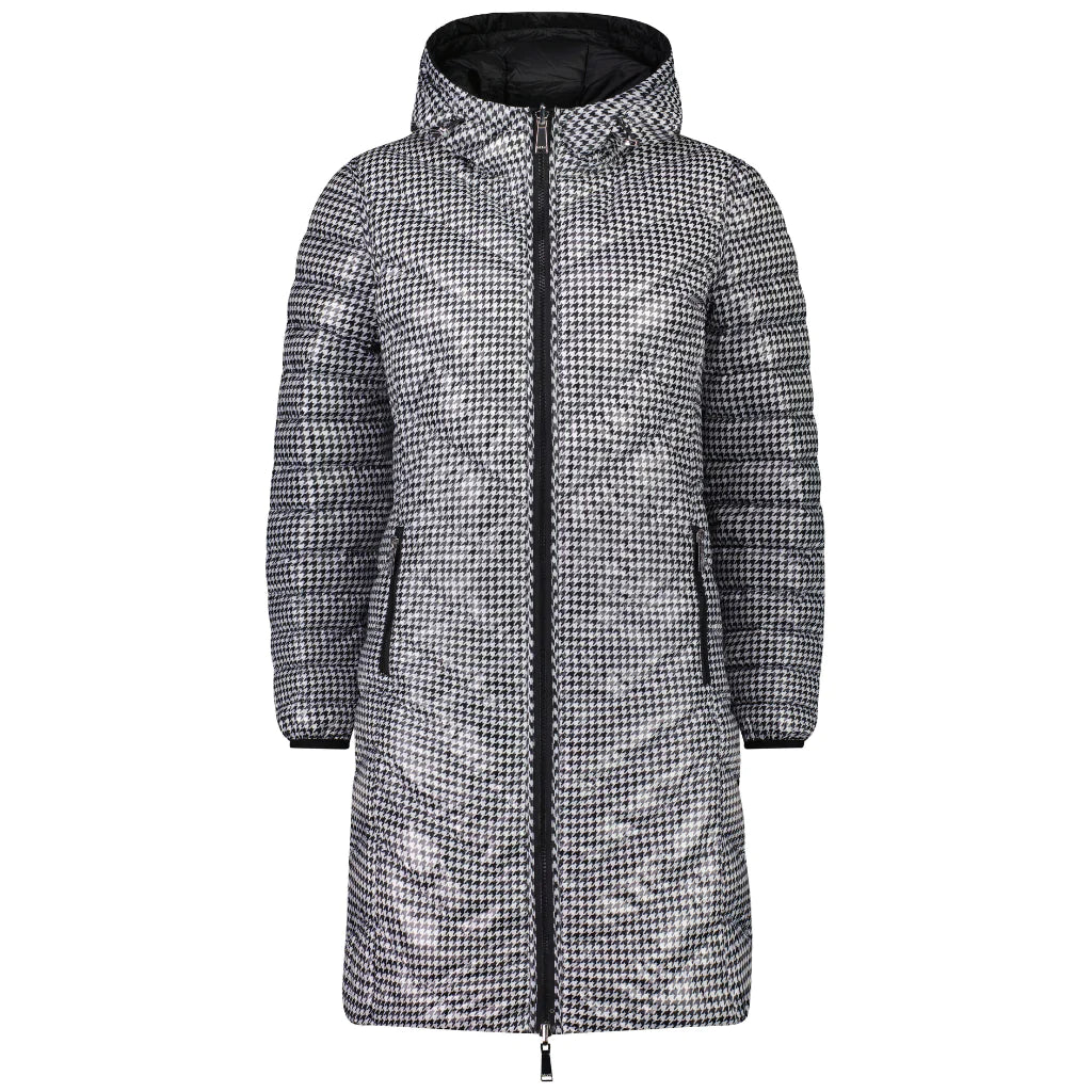 Moke - Arnie Reversible Long Down Jacket Black / Houndstooth – ISLANDER ...